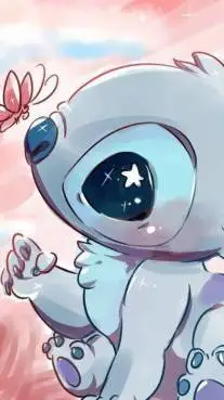 ai character:  baby stitch background