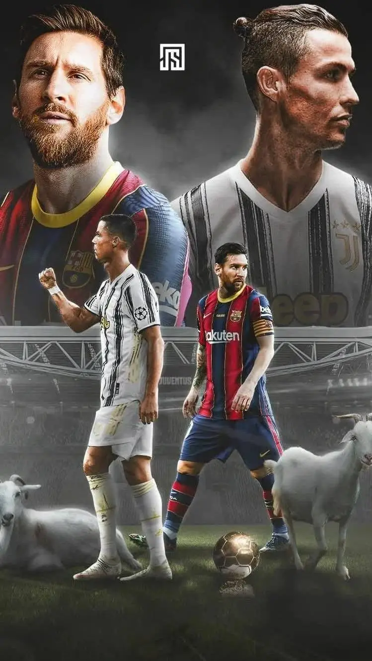 ai character: Ronaldo and Messi background