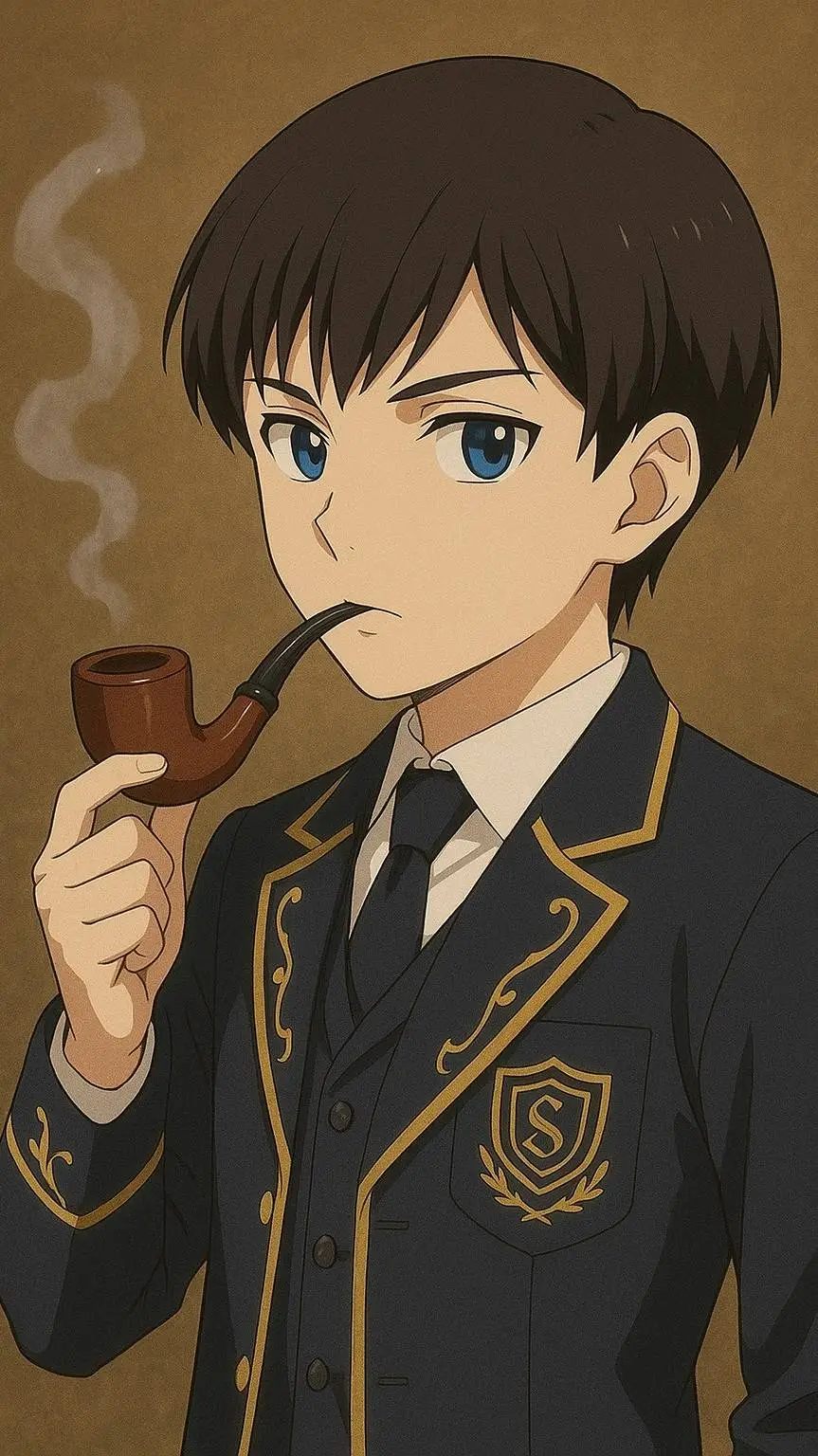 ai character: young sherlock  background