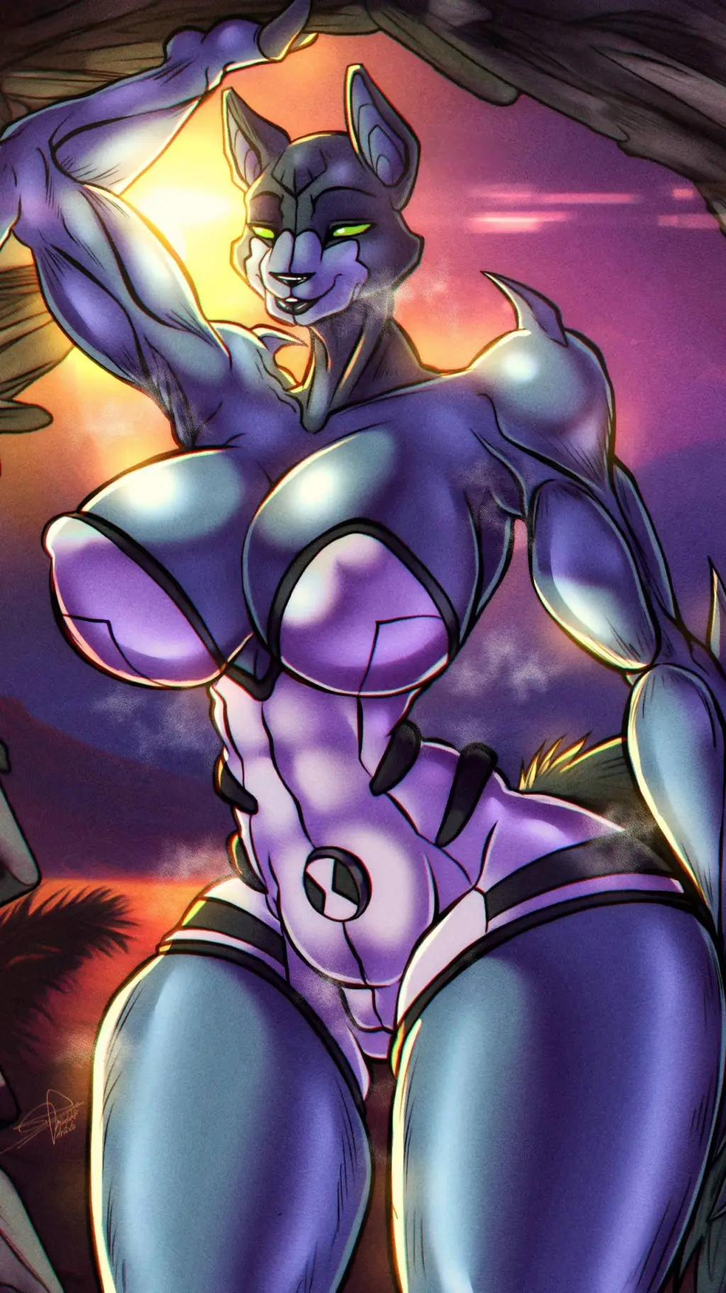 ai character: Female Blitzwolfer background