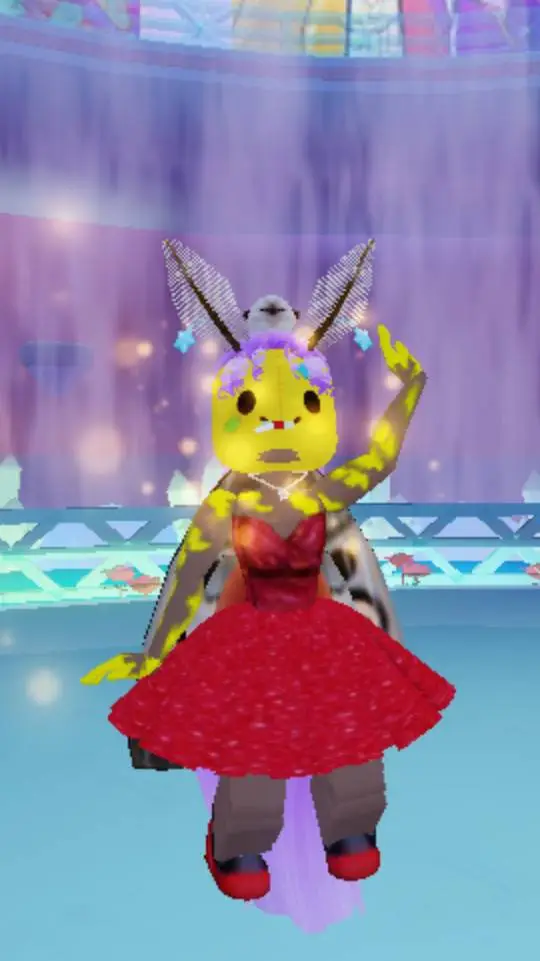 ai character: mothy in Royalhigh background