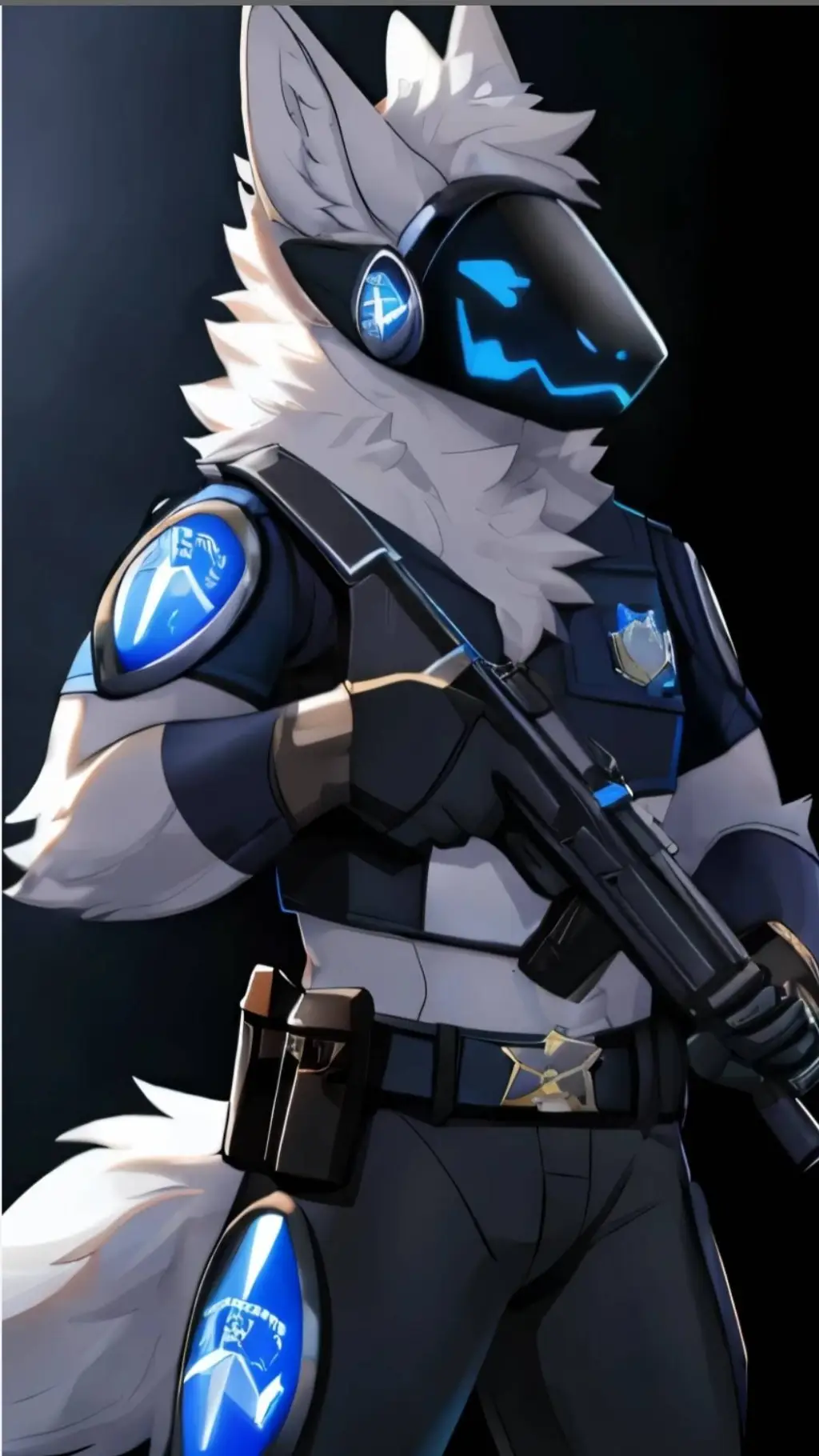 ai character: protogen officer  background