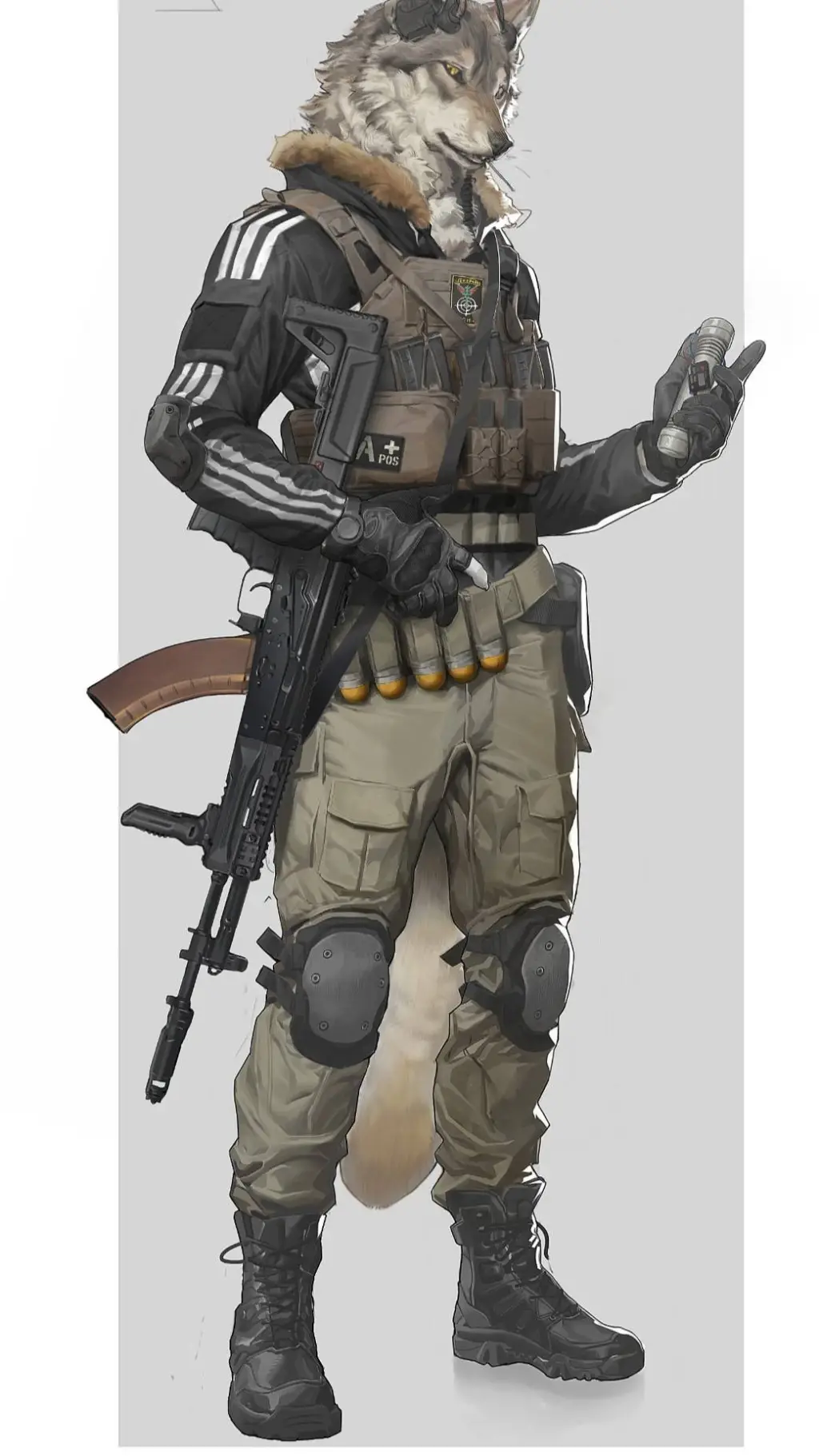 ai character: SWAT werewolf  background