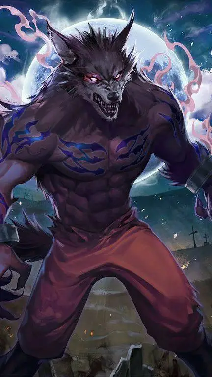 ai character: werewolf  background