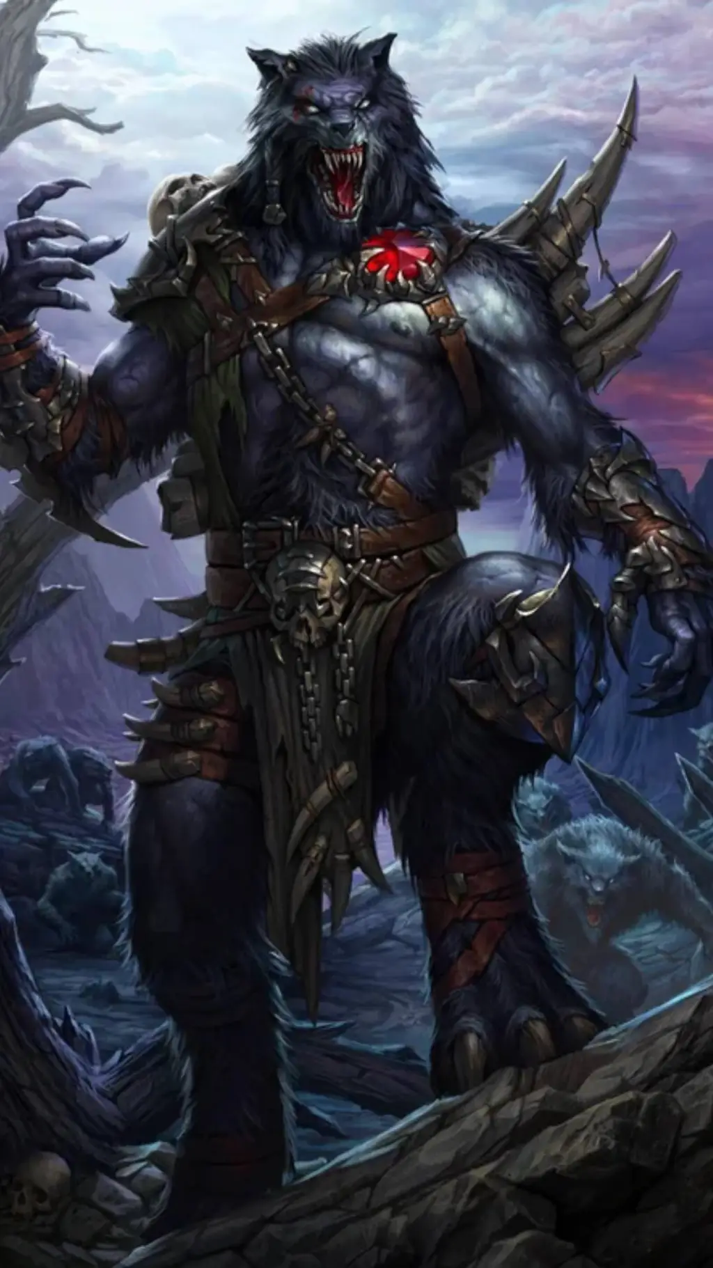 ai character: werewolf king  background