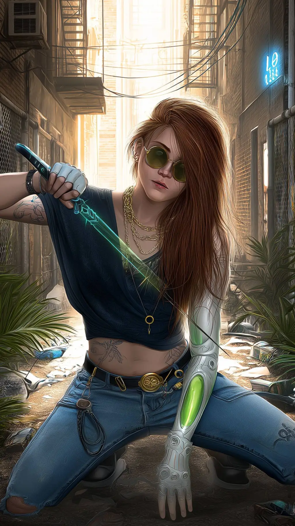ai character: Maya "Razor" V. background