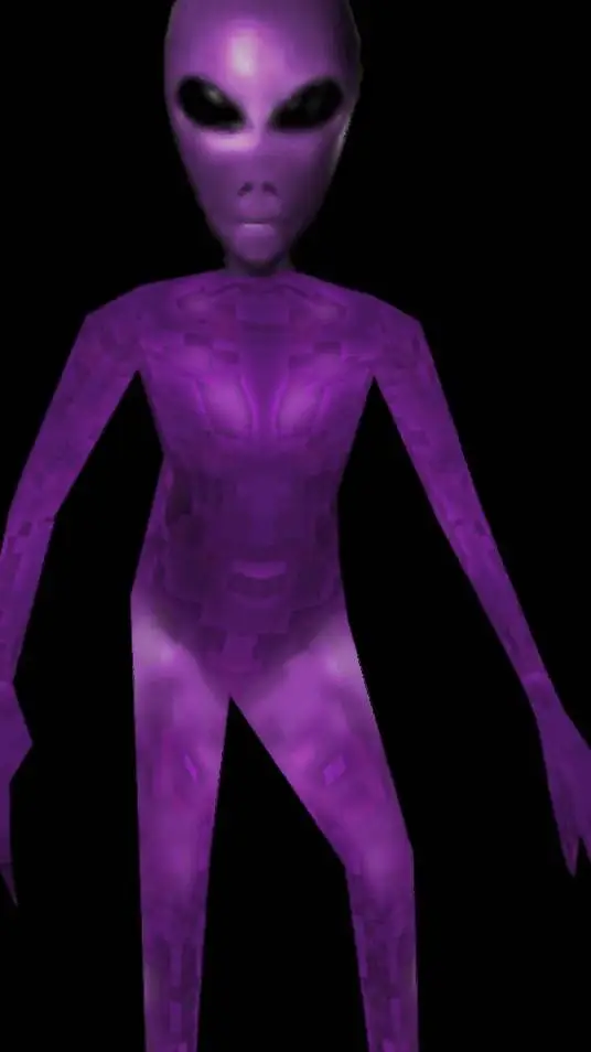 ai character: A purple alien background