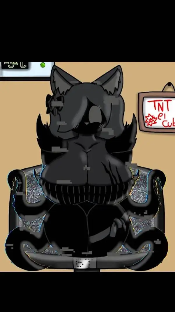 ai character: tv glitch girl background