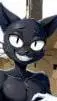 ai character: cartoon cat  background