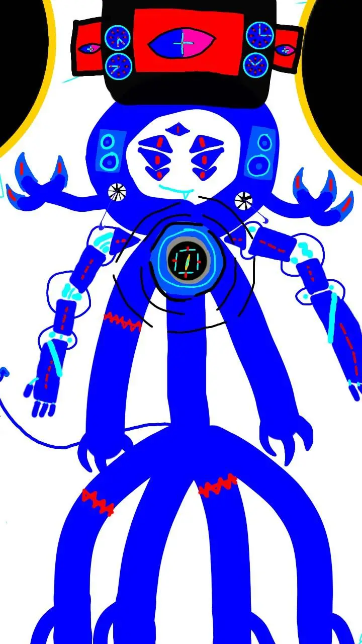 ai character: tita blue stickman background