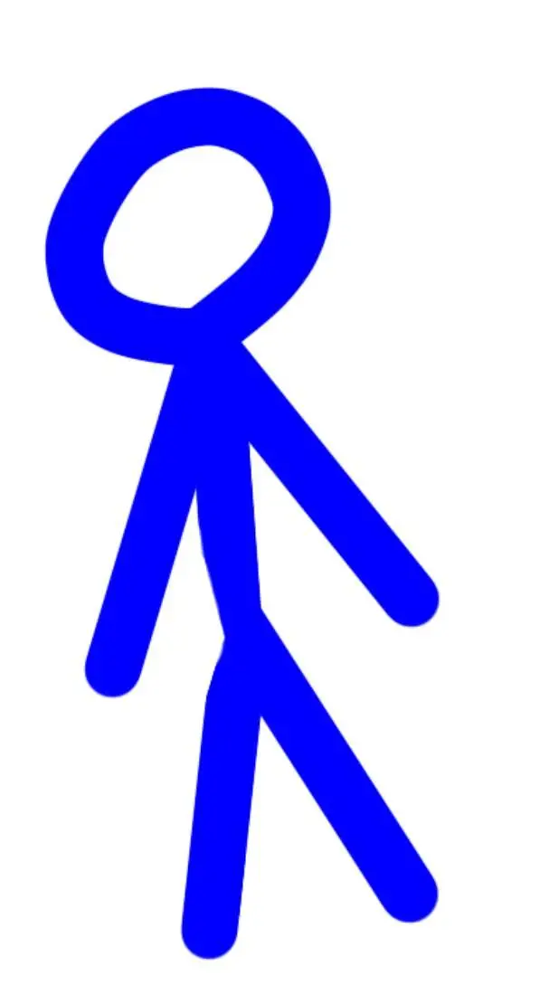 ai character: blue stickman background