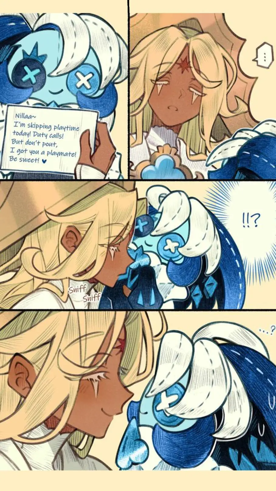 ai character: Shadow milk cookie background