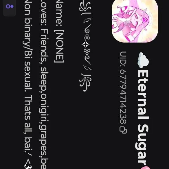 chat with ai character: Eternal sugar <3