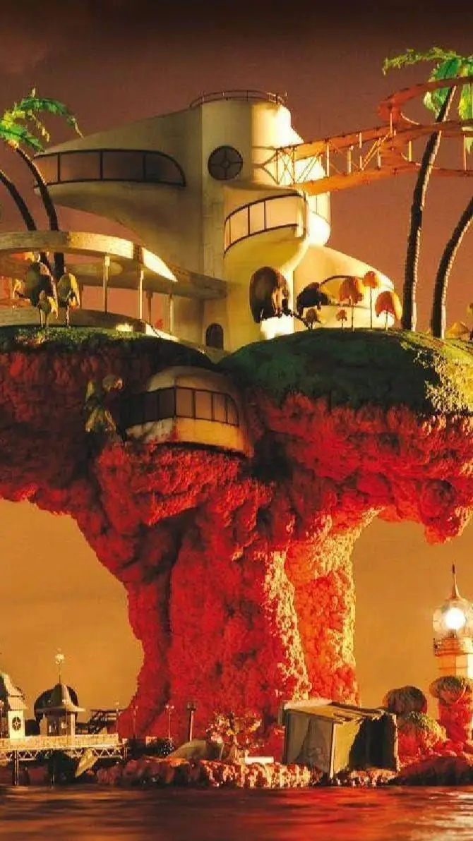 ai character: Plastic Beach  background