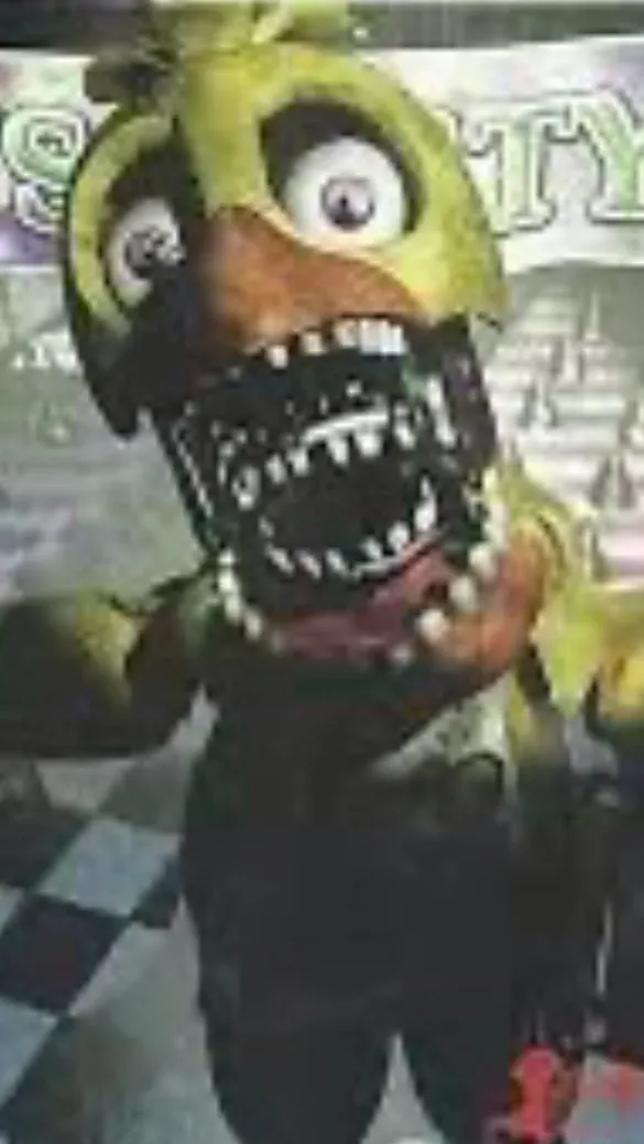 ai character:  Withered chica ￼ background