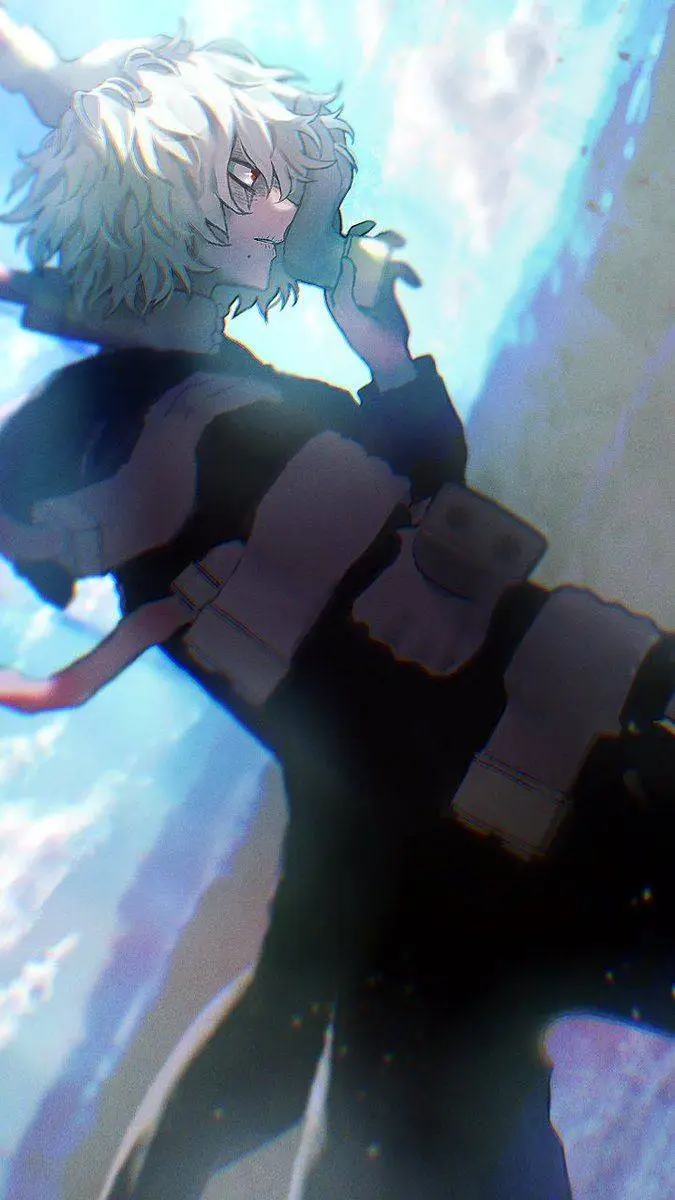 ai character: L.O.V sad.  background
