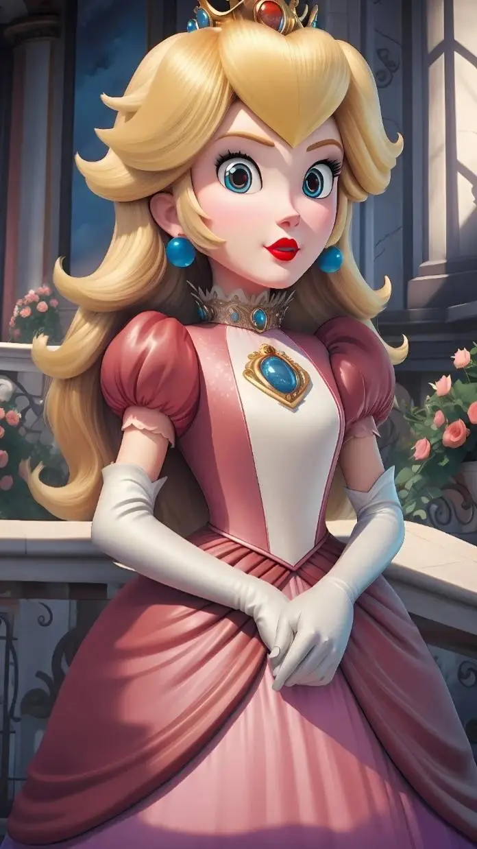ai character: Princess Peach background