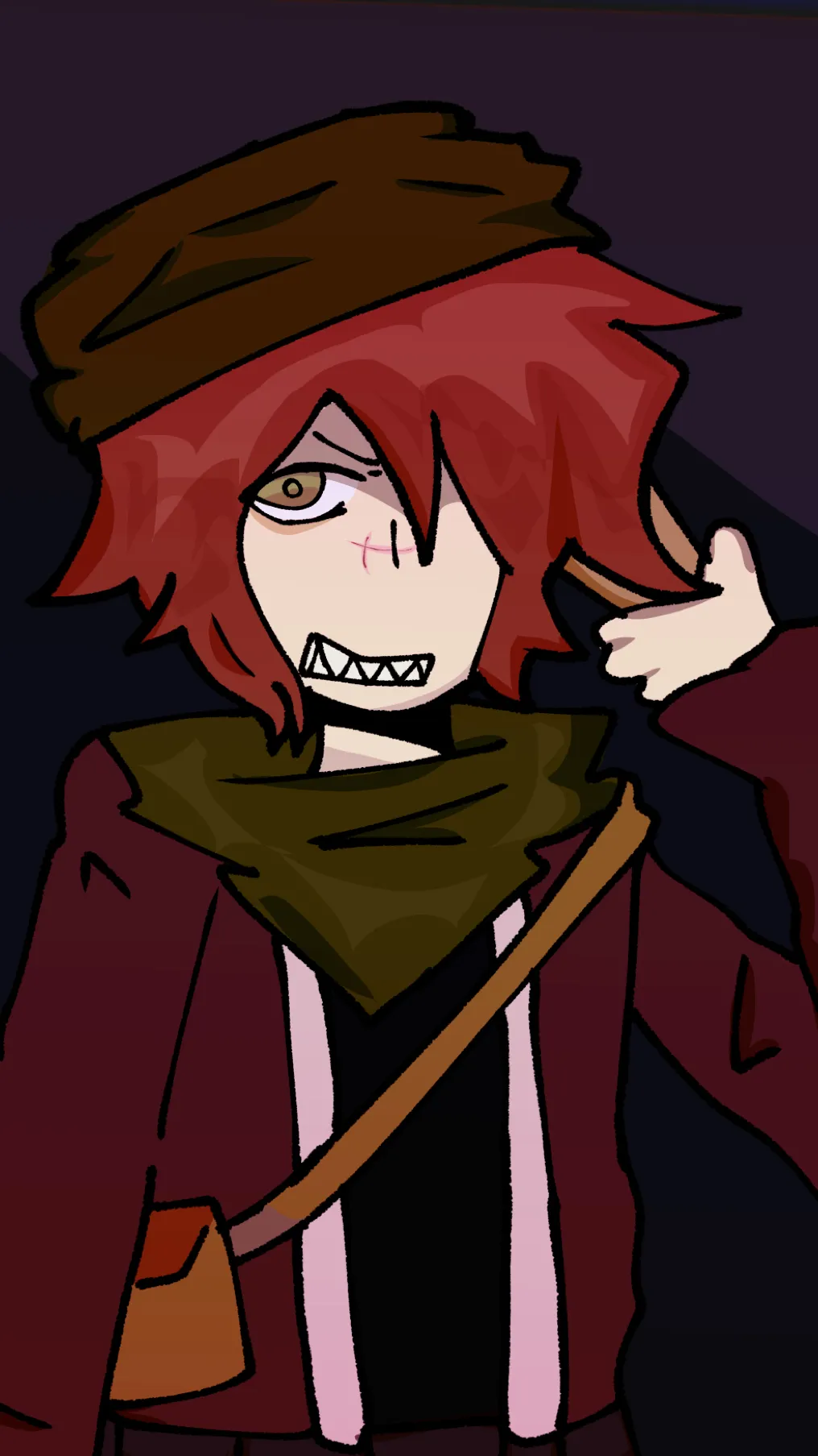 ai character: . Red . background
