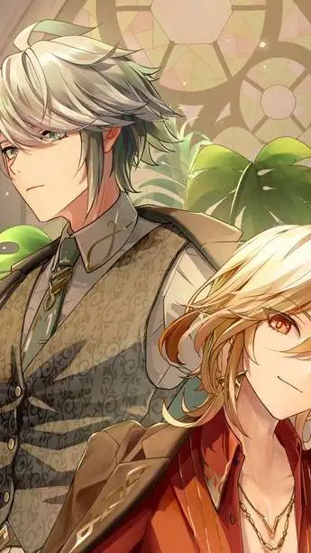 ai character: Kaveh + Alhaitham background