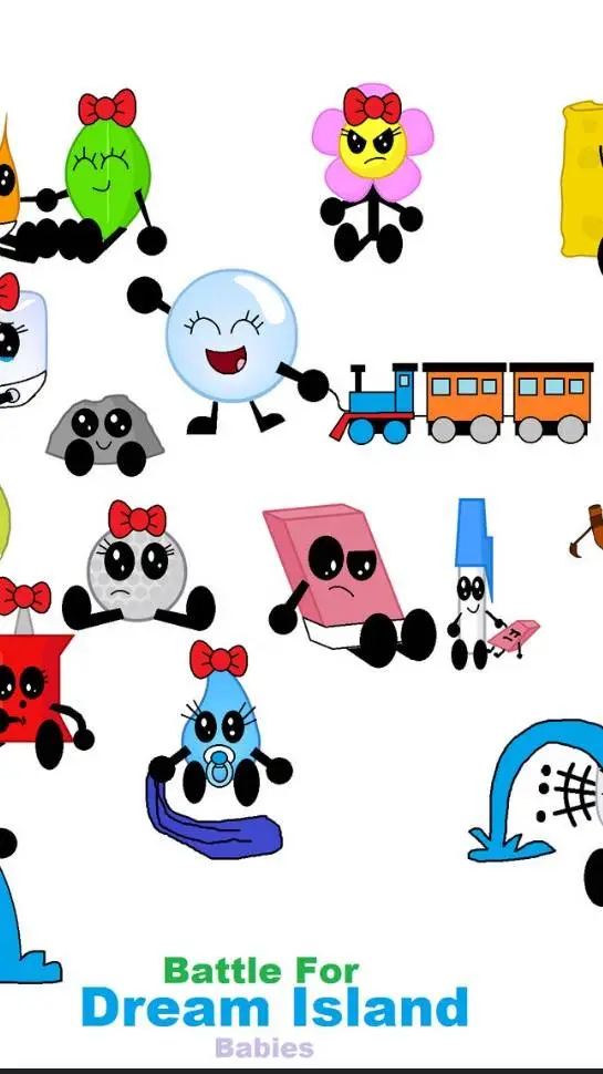 ai character: bfdi babies  background