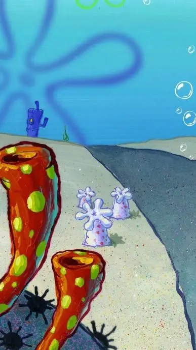 ai character: SpongeBob  background