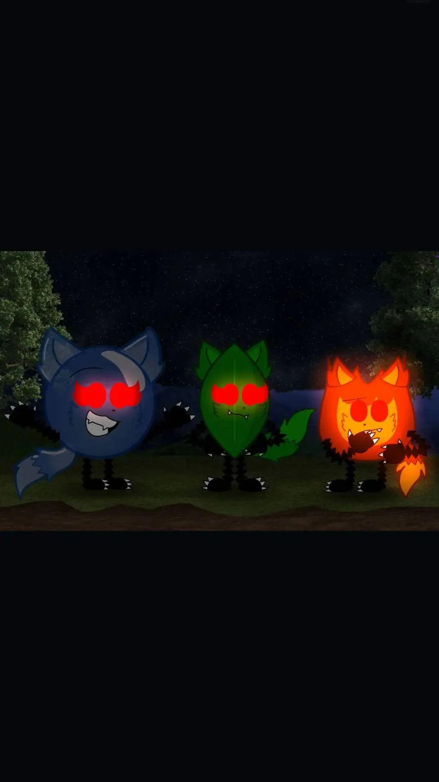 ai character: Final 3 Werewolfs  background