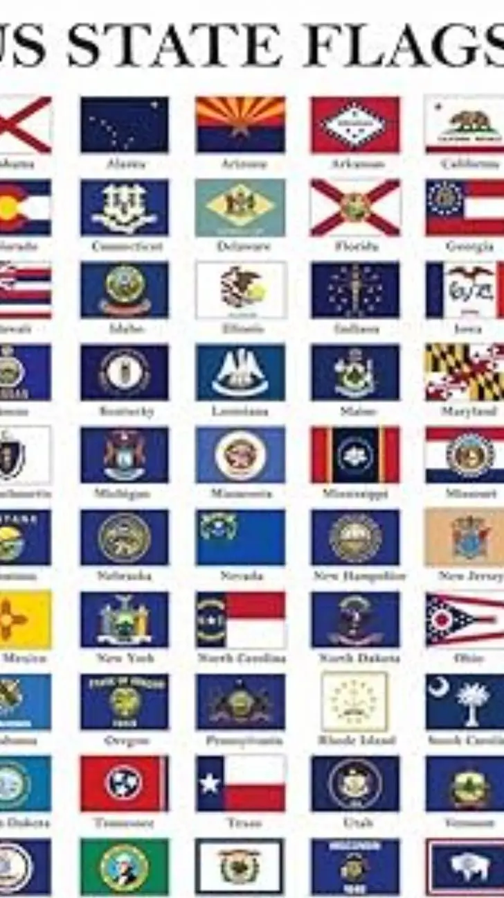 ai character: US State Flags background