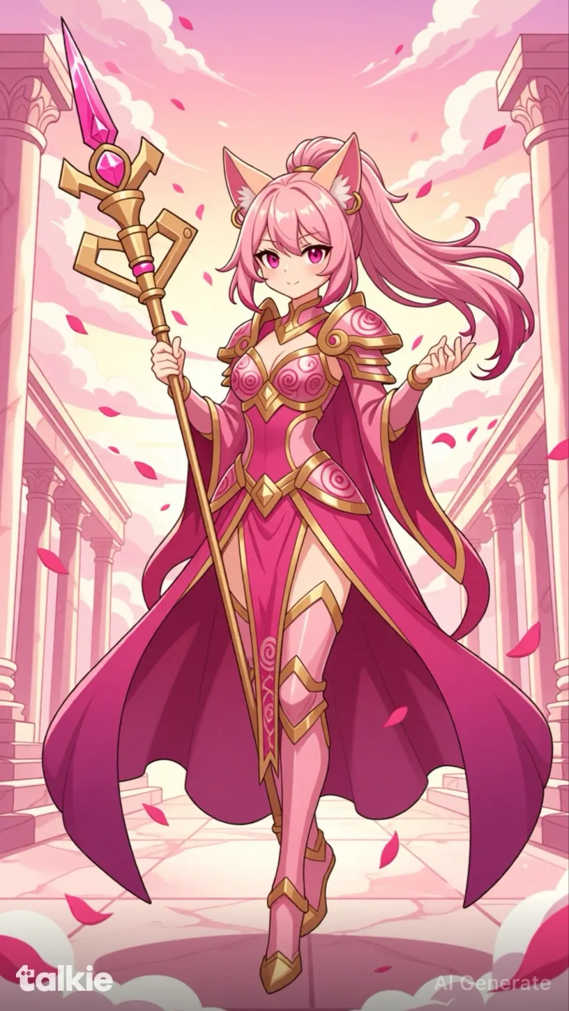 ai character: Pink B🩷￼ background