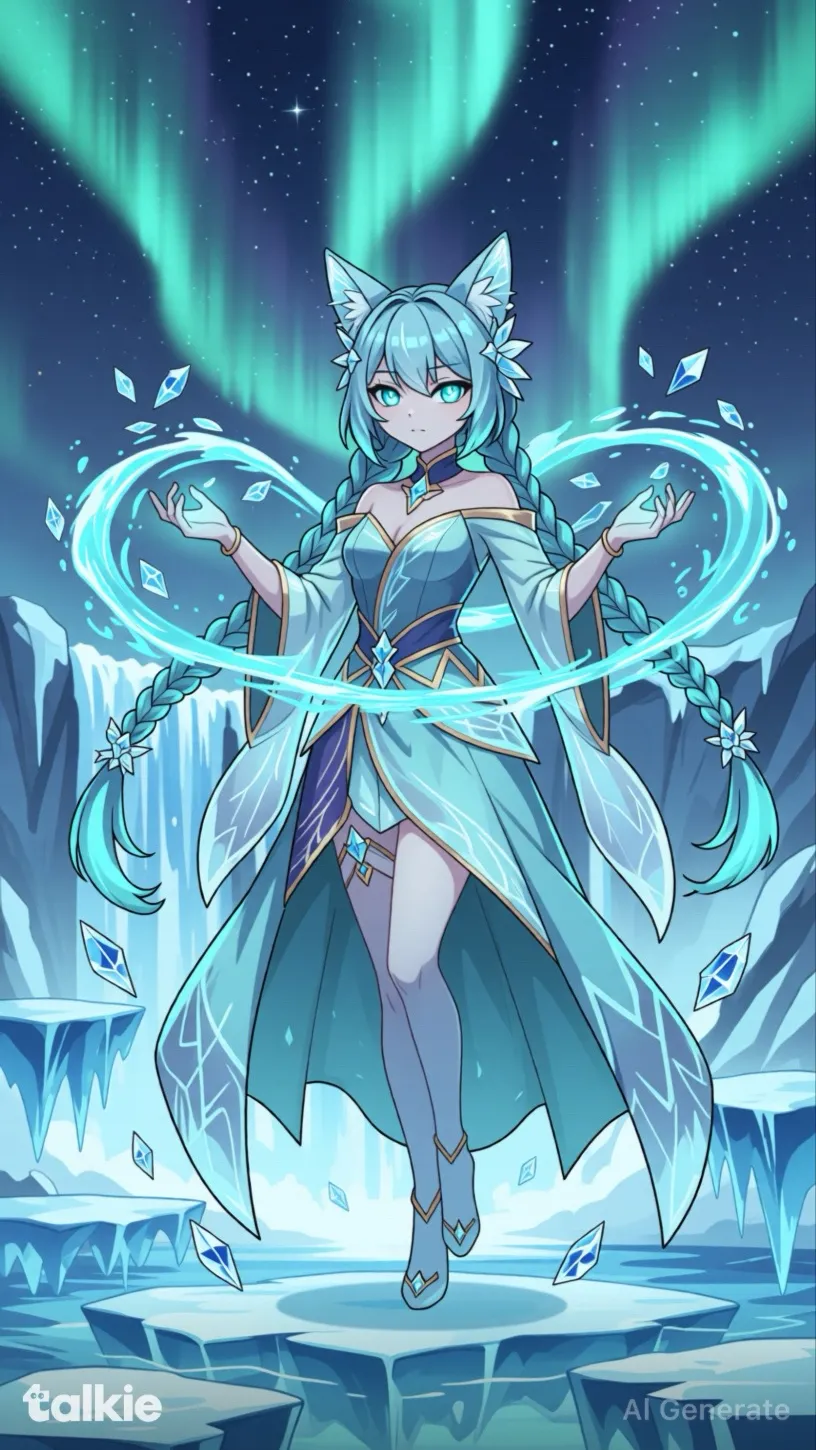 ai character:  Cyan  B🩵￼ background