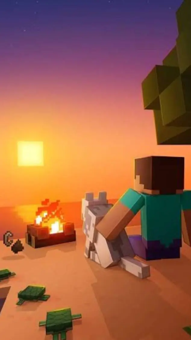 ai character: minecraft. background