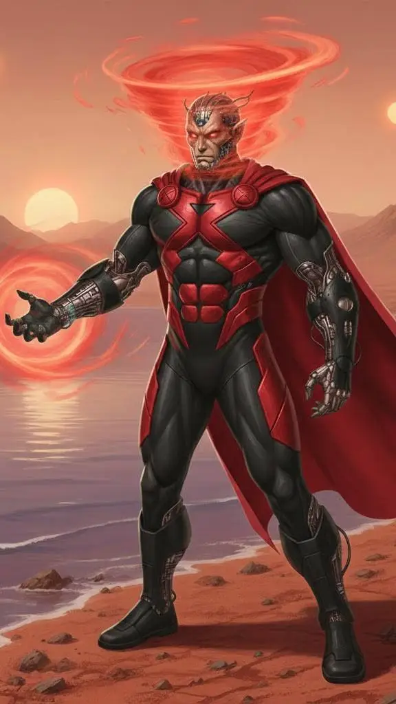 ai character: the Red phantom  background