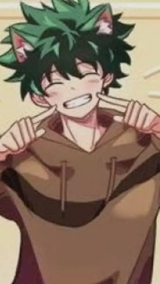 ai character: Deku; cat hybrid  background