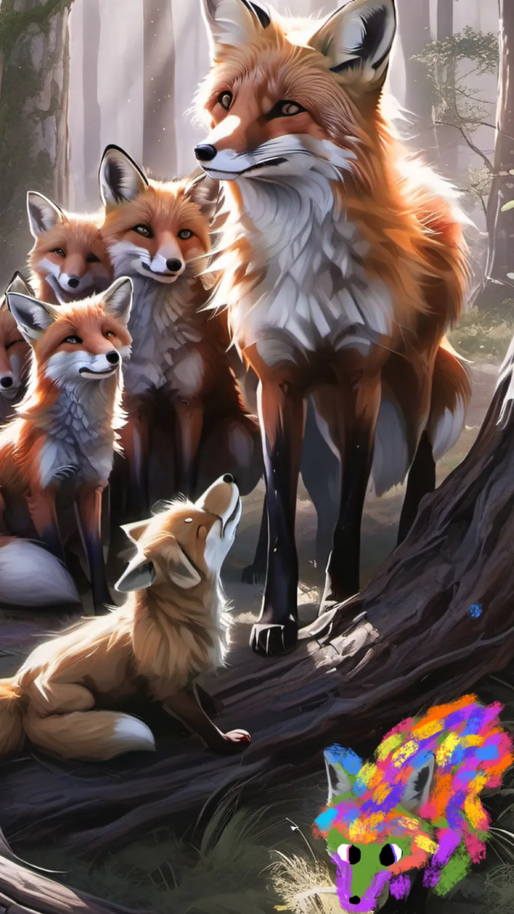 ai character: Bad mother fox background