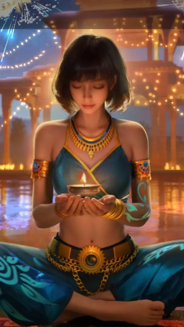 ai character: Diwali sea ajas  background