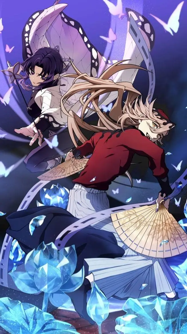 ai character: Douma vs Shinobu background