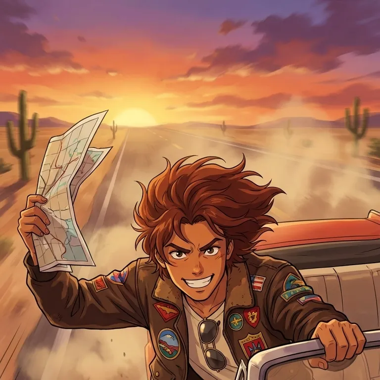 chat with ai character: crazy road tripper