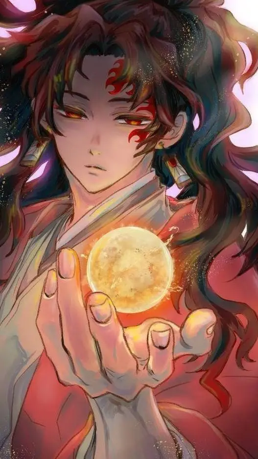 ai character: Yoriichi ❤🧡💛☀🌹 background