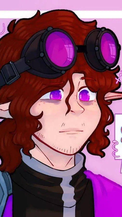 ai character: Pedrux💜🩷😐😊😭😡 background