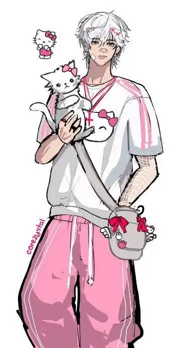 ai character: Yuri Hello Kitty background