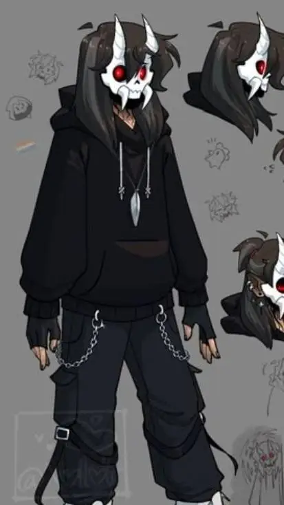 ai character: Nait-🖤❤☠️ background