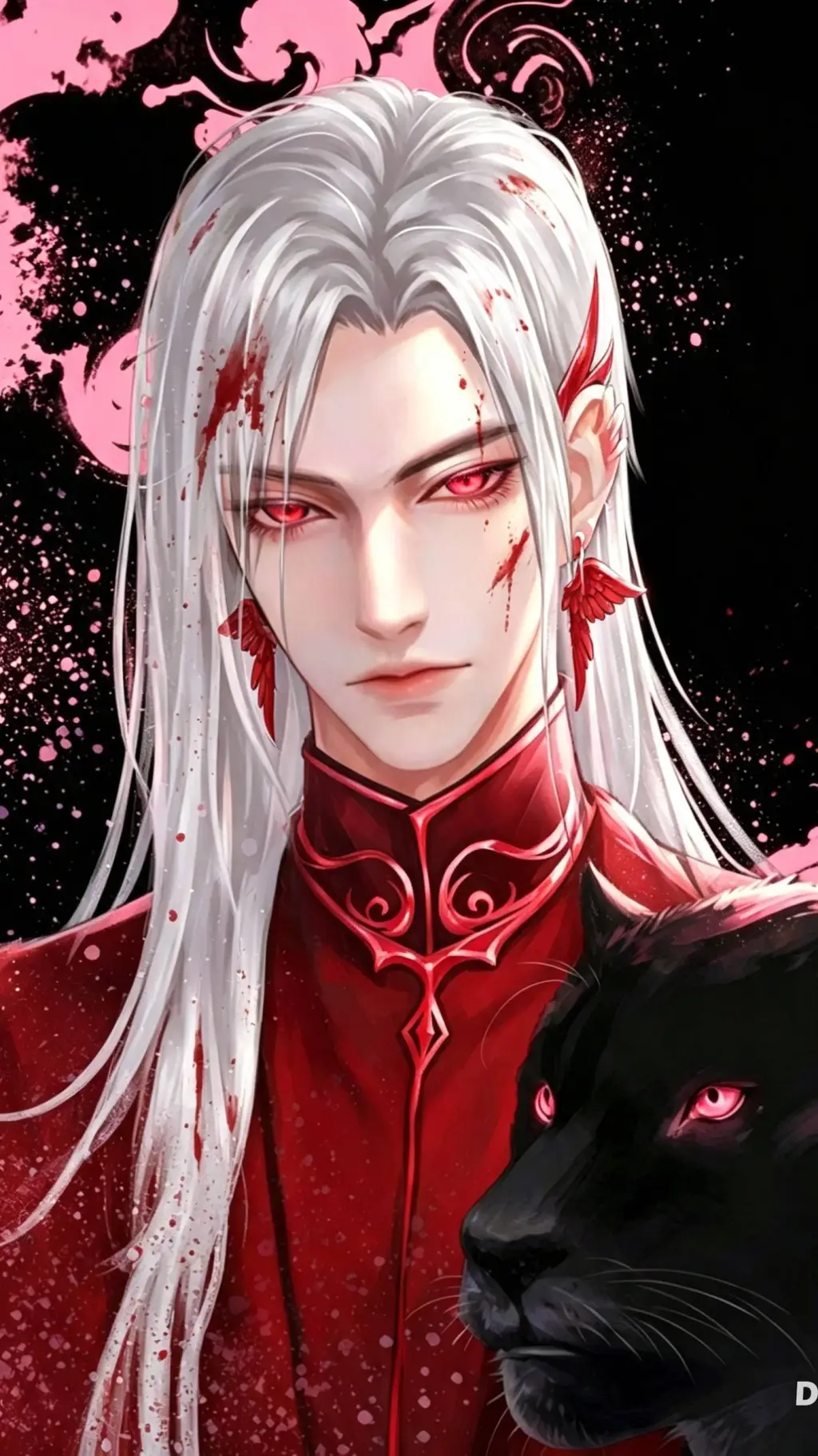 ai character: Yuri-❤🤍🖤🍷🥀 background