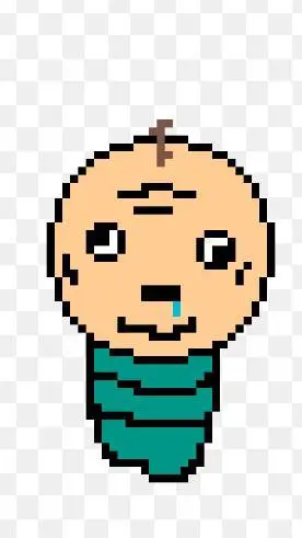 ai character:  demon baby  background