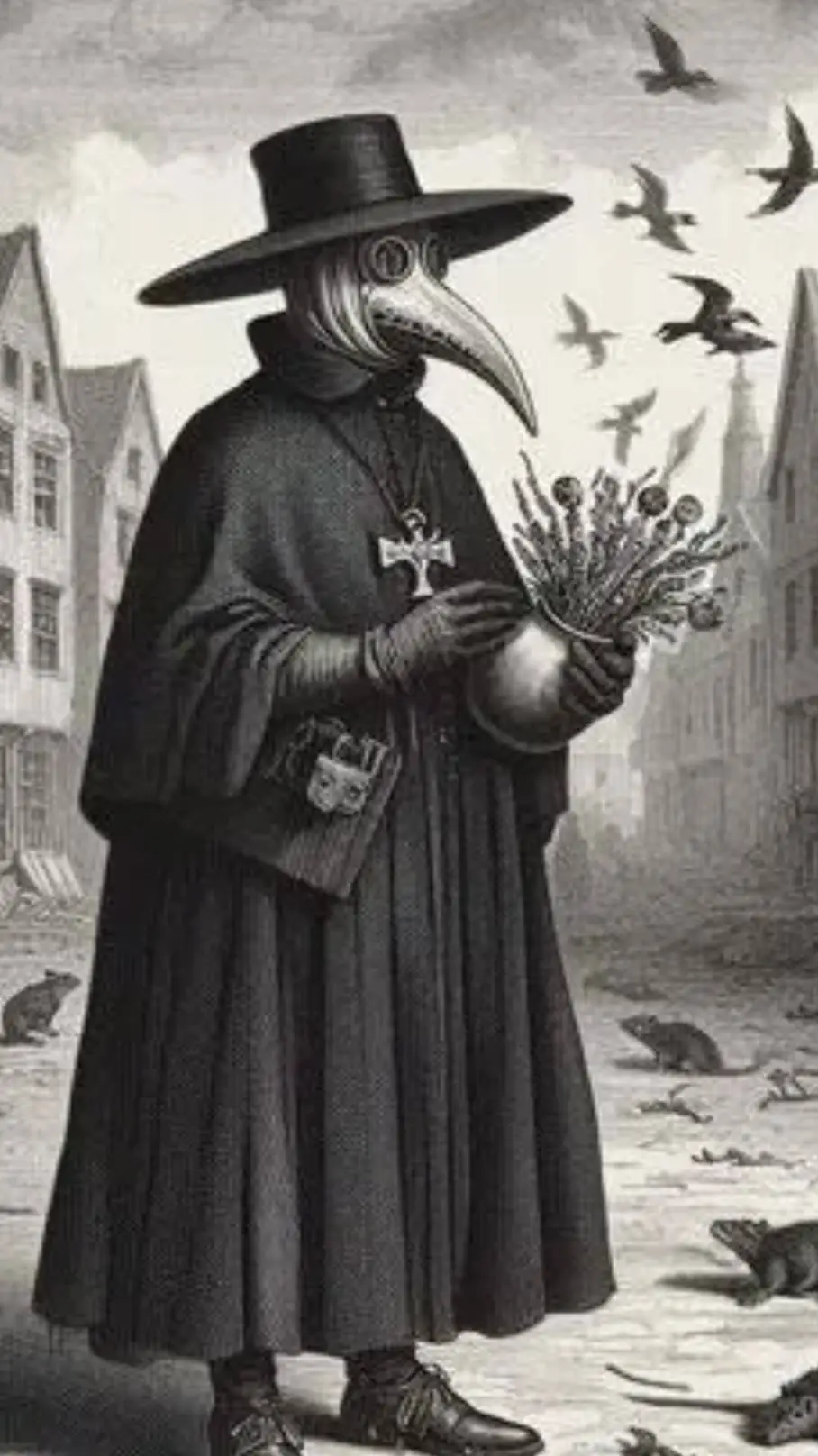 ai character: Plague Doctor background