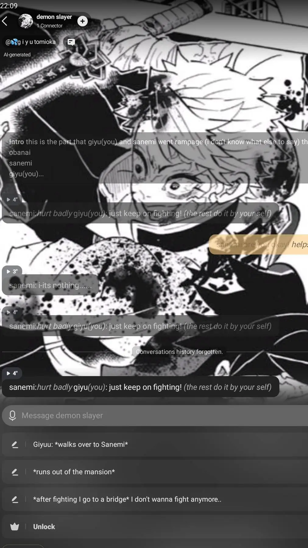 ai character: demon slayer background