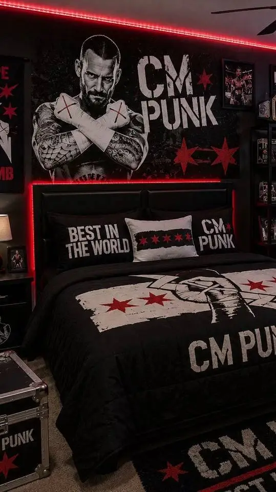 ai character: CM punk bedroom  background