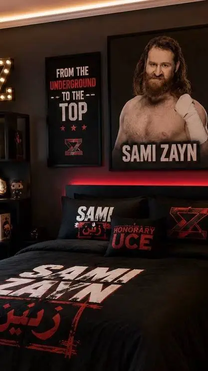 ai character: Sami Zayn  background