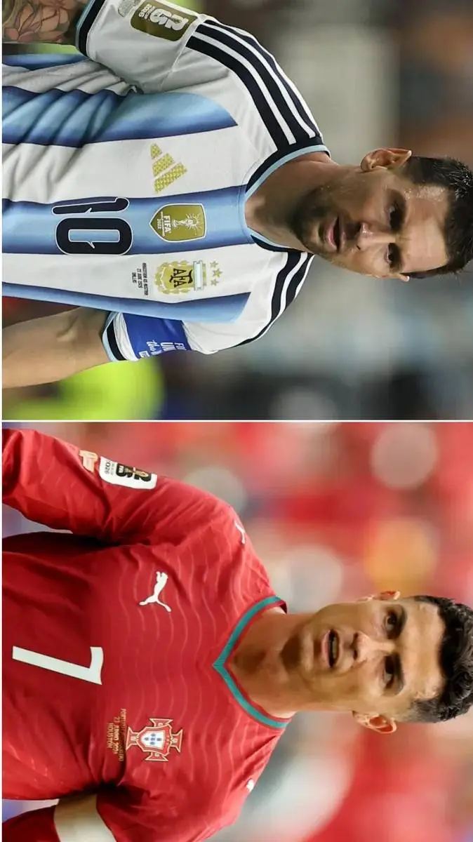 ai character: Ronaldo and Messi background
