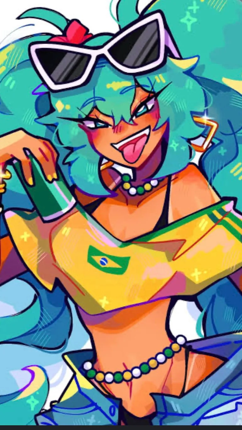 ai character: Brazilian Miku ￼ background