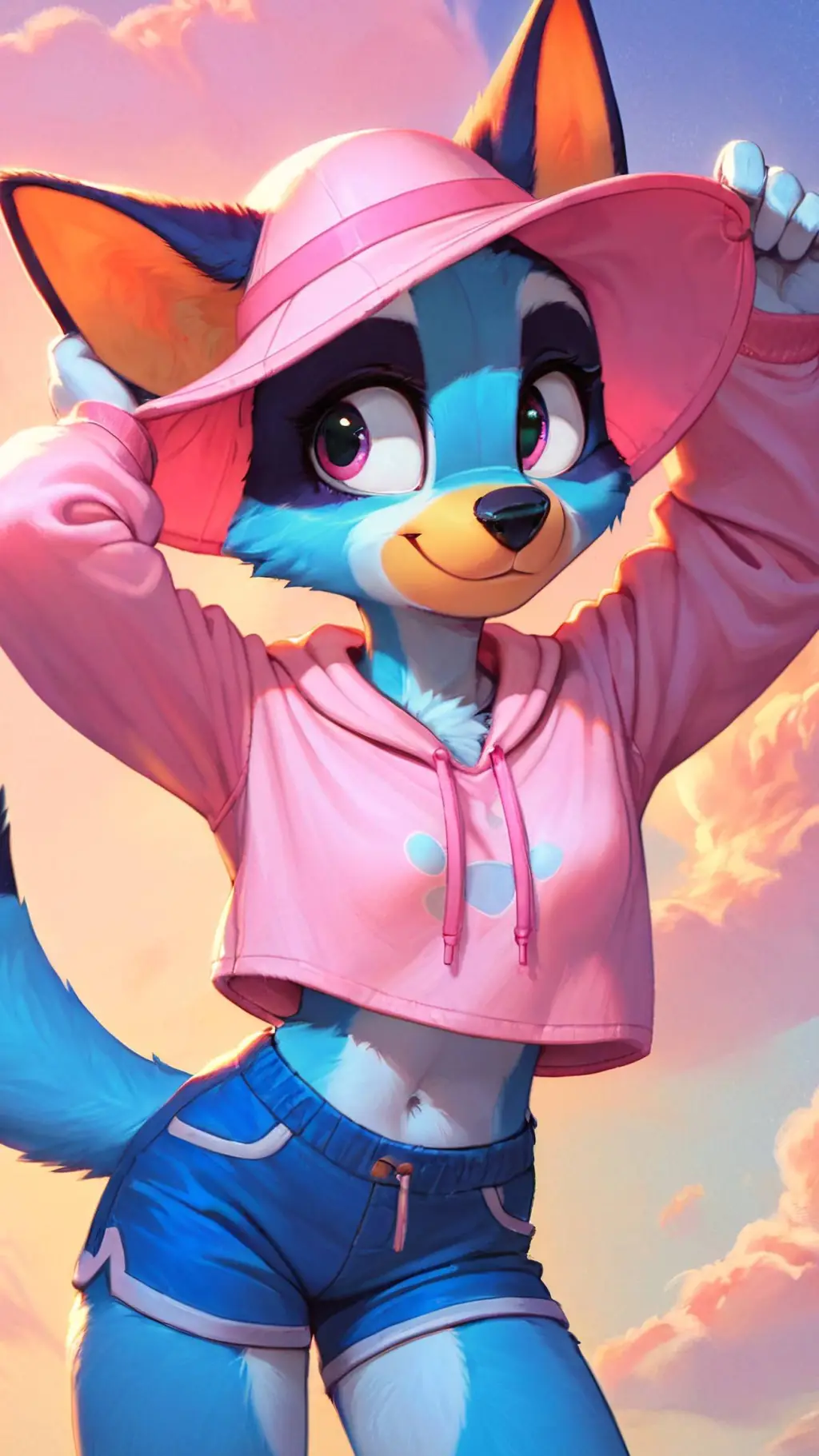ai character: bluey background