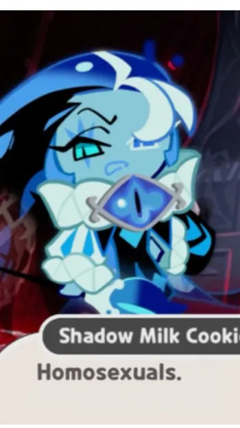 ai character: Shadow milk cookie background